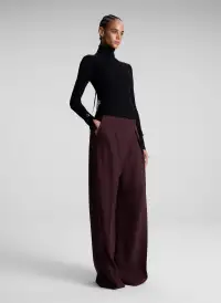 Jett Cable Knit Merino Turtleneck Top(Black,XS)