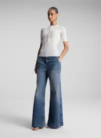 Fisher Fine Cotton Knit Top(Bright White,XS)