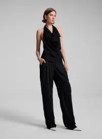 Eliana Hammered Crepe Top(Black,00)