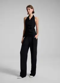 Eliana Hammered Crepe Top(Black,00)
