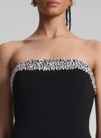 Elsie Strapless Embellished Mini Dress(Black/Crystal,00)