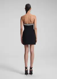 Elsie Strapless Embellished Mini Dress(Black/Crystal,00)