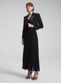 Emmie Lace Midi Dress(Black/Black,00)