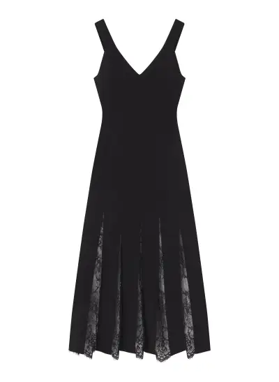 Emmie Lace Midi Dress(Black/Black,00)