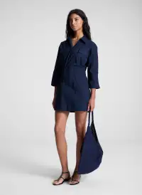 Evan Mini Shirt Dress(Deep Navy,00)