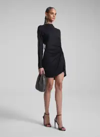 Georgia Satin Mini Dress(Black,00)