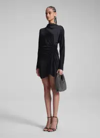 Georgia Satin Mini Dress(Black,00)