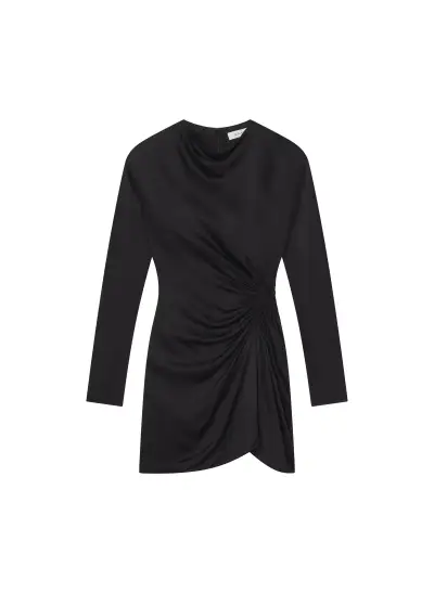 Georgia Satin Mini Dress(Black,00)