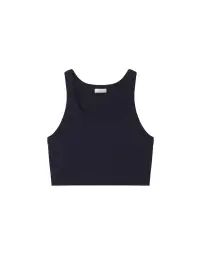Halsey Cropped Cotton Rib Tank(Maritime Navy,XS)