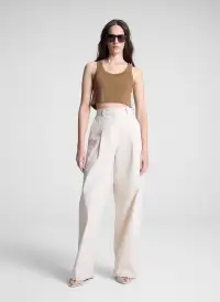 Halsey Cropped Cotton Rib Tank(Aged Bronze,XS)