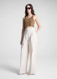 Halsey Cropped Cotton Rib Tank(Aged Bronze,XS)