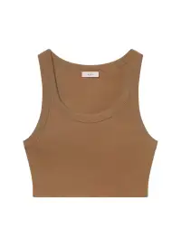 Halsey Cropped Cotton Rib Tank(Aged Bronze,XS)