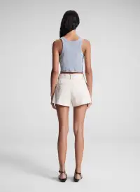 Halsey Cropped Cotton Rib Tank(Grey Melange,XS)
