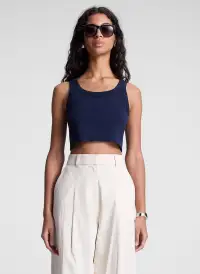 Halsey Cropped Cotton Rib Tank