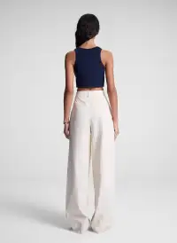Halsey Cropped Cotton Rib Tank(Maritime Navy,XS)