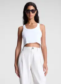Halsey Cropped Cotton Rib Tank
