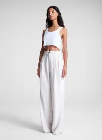 Halsey Cropped Cotton Rib Tank(White,XS)