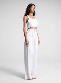 Halsey Cropped Cotton Rib Tank(White,XS)