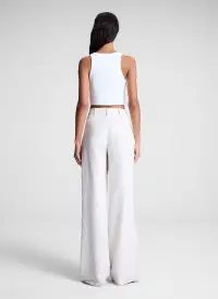 Halsey Cropped Cotton Rib Tank(White,XS)