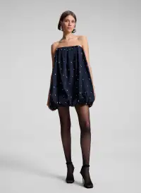 Holly Strapless Embellished Mini Dress(Navy,00)