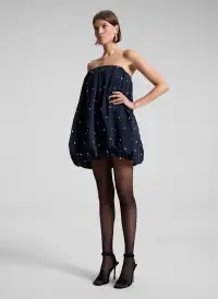 Holly Strapless Embellished Mini Dress(Navy,00)
