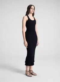 Iris Fine Cotton Knit Tank(Black,XS)