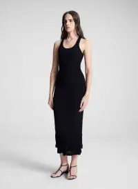 Iris Fine Cotton Knit Tank(Black,XS)