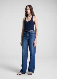 Iris Fine Cotton Knit Tank(Navy,XS)