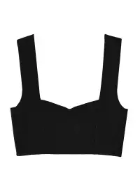 Jordana Compact Knit Bra(Black,XS)