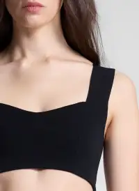 Jordana Compact Knit Bra(Black,XS)