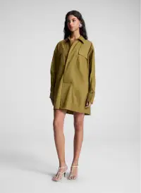 Jori Cotton Poplin Mini Dress(Hazel,XS)