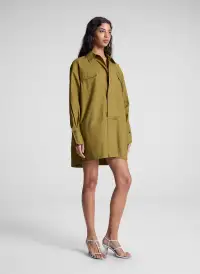 Jori Cotton Poplin Mini Dress(Hazel,XS)