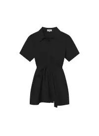 Julie Cotton Mini Shirtdress(Black,00)
