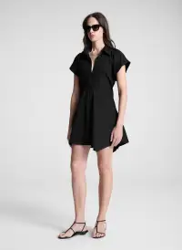 Julie Cotton Mini Shirtdress(Black,00)