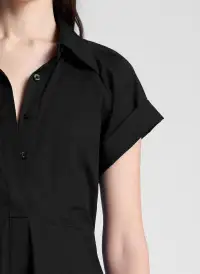 Julie Cotton Mini Shirtdress(Black,00)