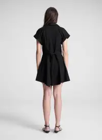 Julie Cotton Mini Shirtdress(Black,00)