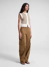 Margo Striped Knit Top(Parchment/Aged Bronze Stripe,XS)