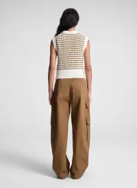Margo Striped Knit Top(Parchment/Aged Bronze Stripe,XS)