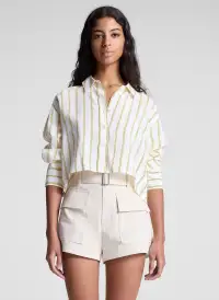 Maude Cropped Silk Shirt