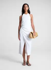 Sylvie Linen Midi Halter Dress