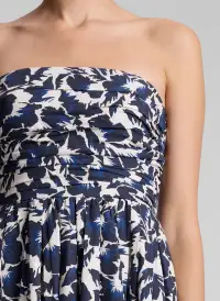 Tate Strapless Midi Dress(Navy/Cream,00)