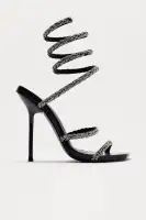 Docella Rhinestone Wrap Up Heels