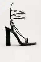 Thane Faux Leather Wrap Up Heels
