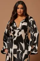 Seoul Satin Kaftan Maxi Dress(Black/combo,XS)
