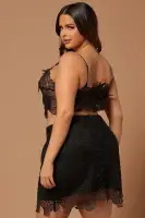 Clarissa Embroidered Skirt Set(Black,XS)