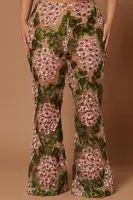 Elodie Floral Embroidered Pant(Pink/combo,XS)
