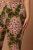 Elodie Floral Embroidered Pant(Pink/combo,XS)