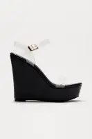 Fior Clear Strap Platform Wedges