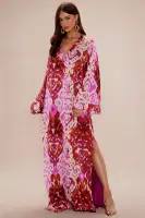 Sasha Satin Kaftan Maxi Dress