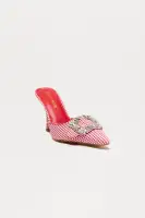 Amah Gingham Embellished Pumps